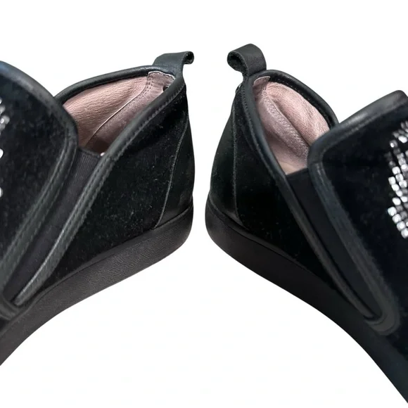 Donald J Pliner Mylasp Embellished Floral Black Suede Sneaker Size 7 - Picture 11 of 16